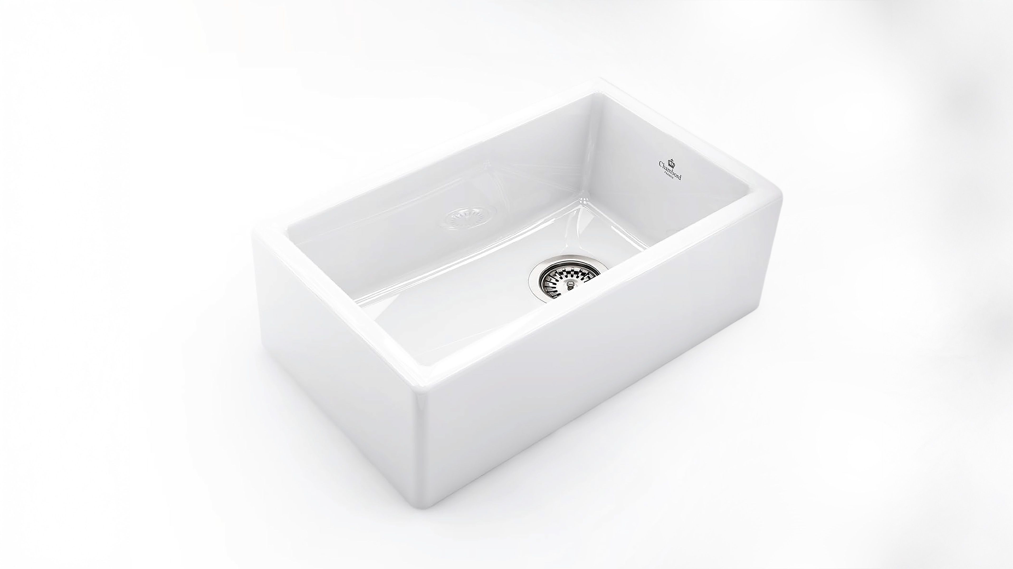 Chambord single-bowl white fireclay apron-front sink